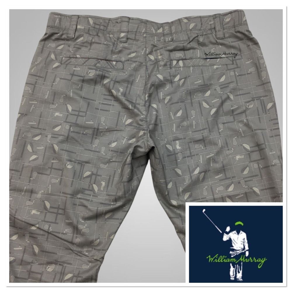 William Murray Golf Pants Chino Mens Size‎ 36x32 Gray Straight Leg Classic Fif